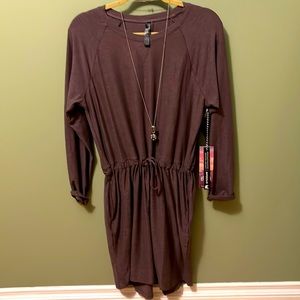 Brand new tie waist wine color  purple dress